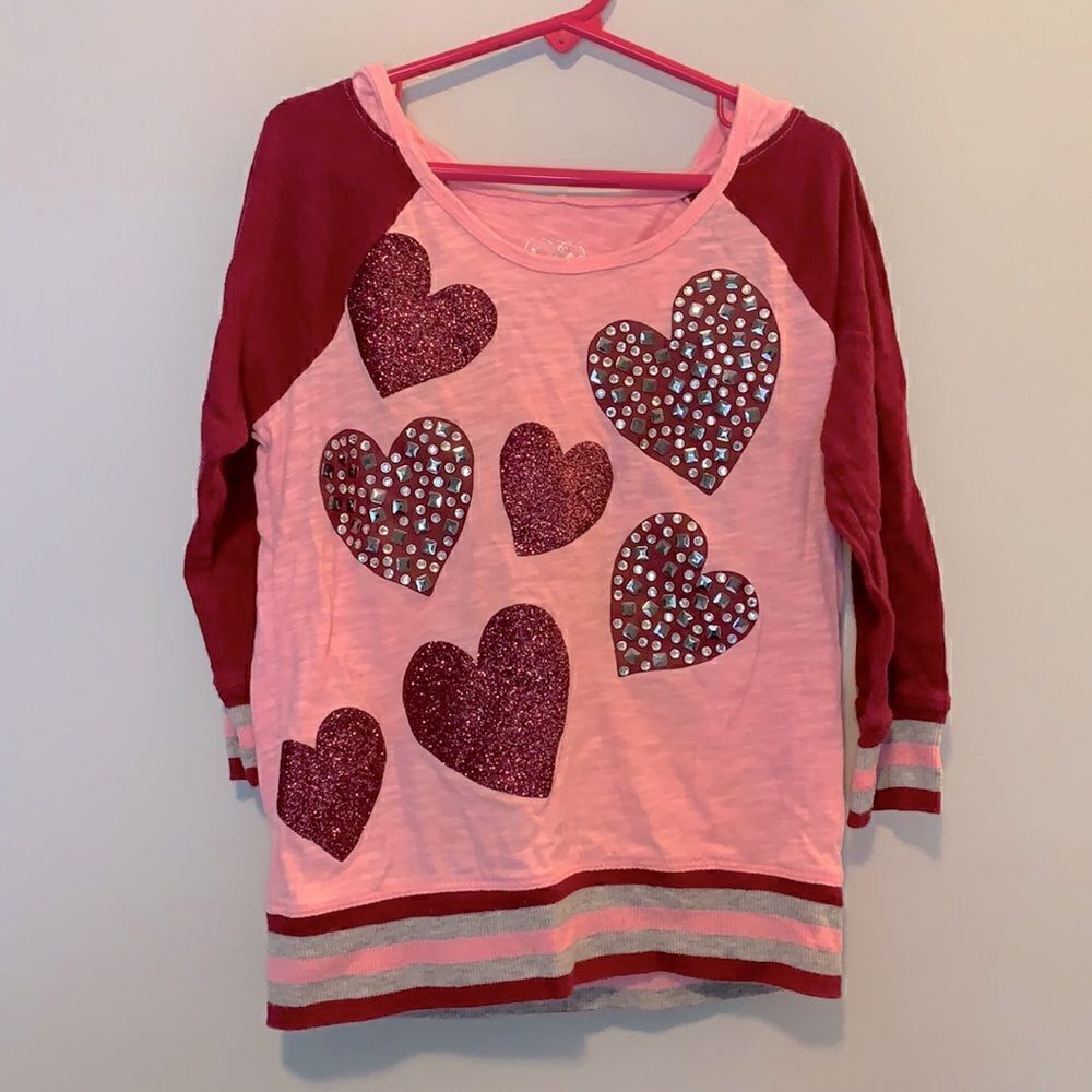Justice Heart Hooded Long Sleeve